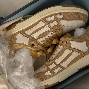 AMIRI Taupe Boucle Skel Top Low Sneakers